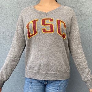 USC vneck vintage-like sweater